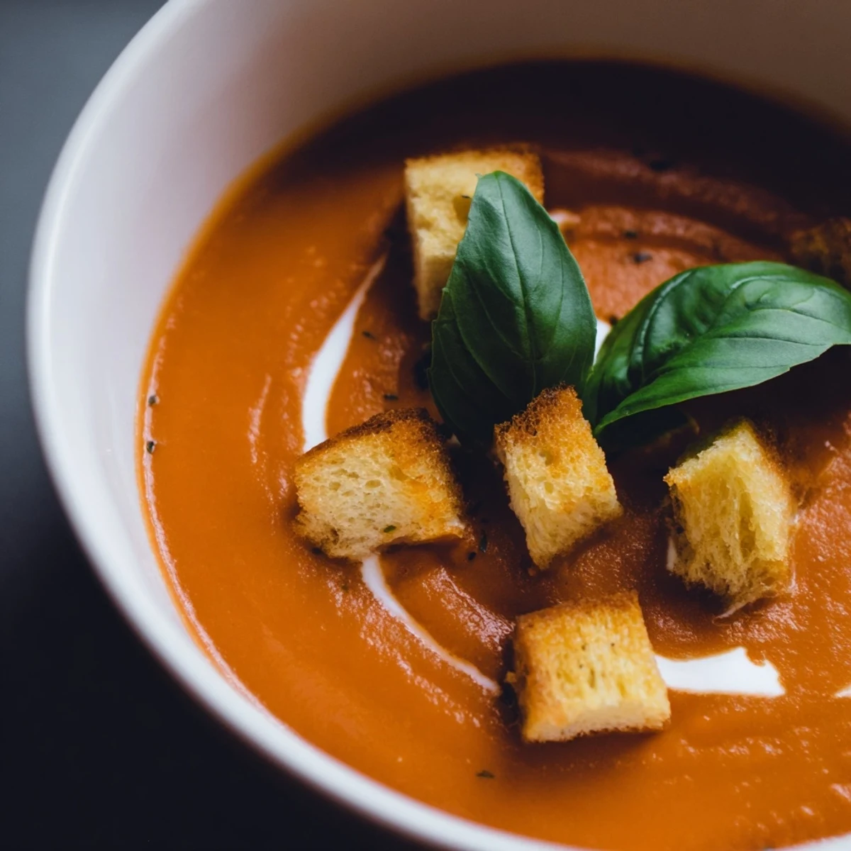 A baking sheet with slow-roasted garlic and tomatoes, ready to be blended into Roasted Garlic and Tomato Basil Soup.