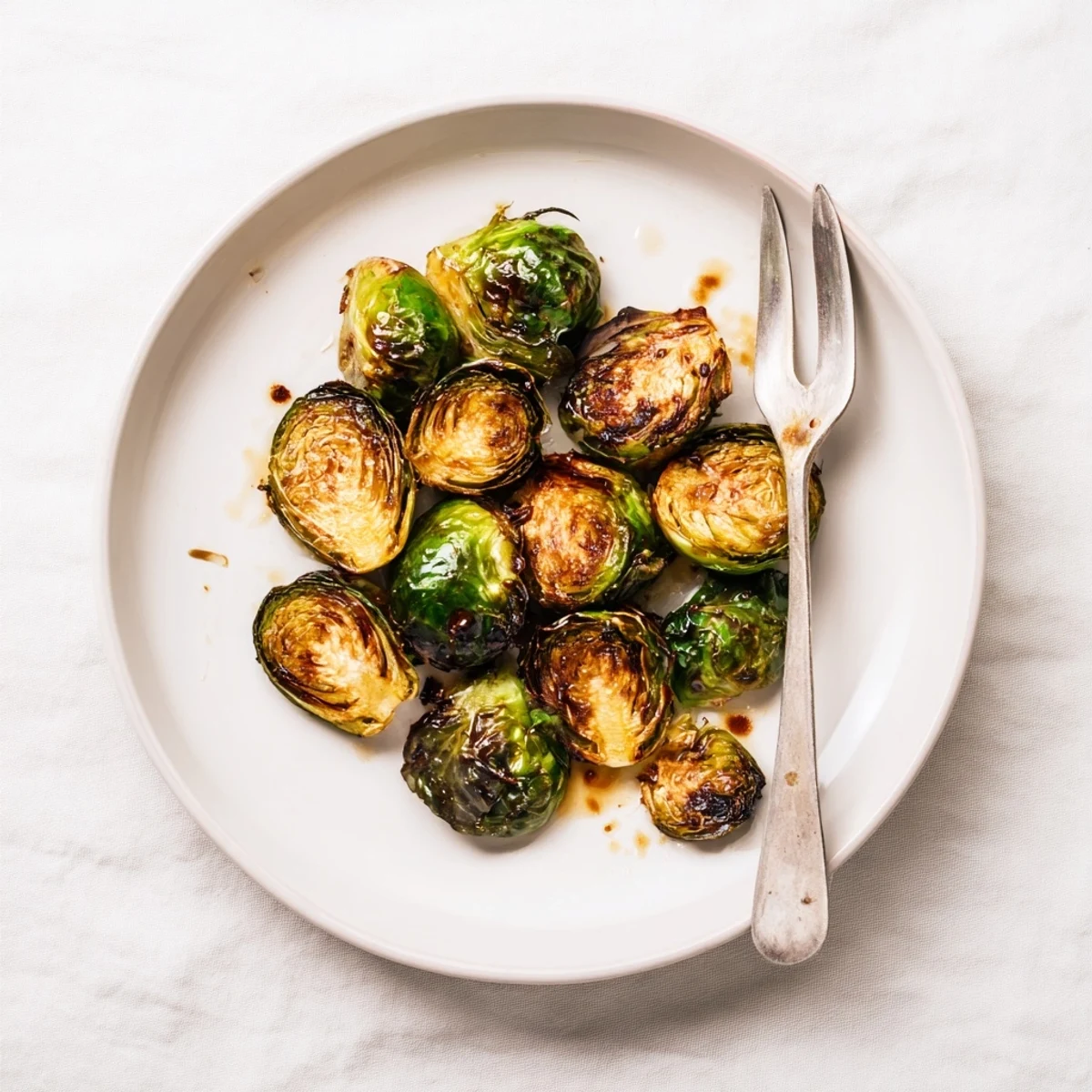 Freshly roasted Roasted Brussels Sprouts with Honey served warm, perfect for a healthy American side dish.