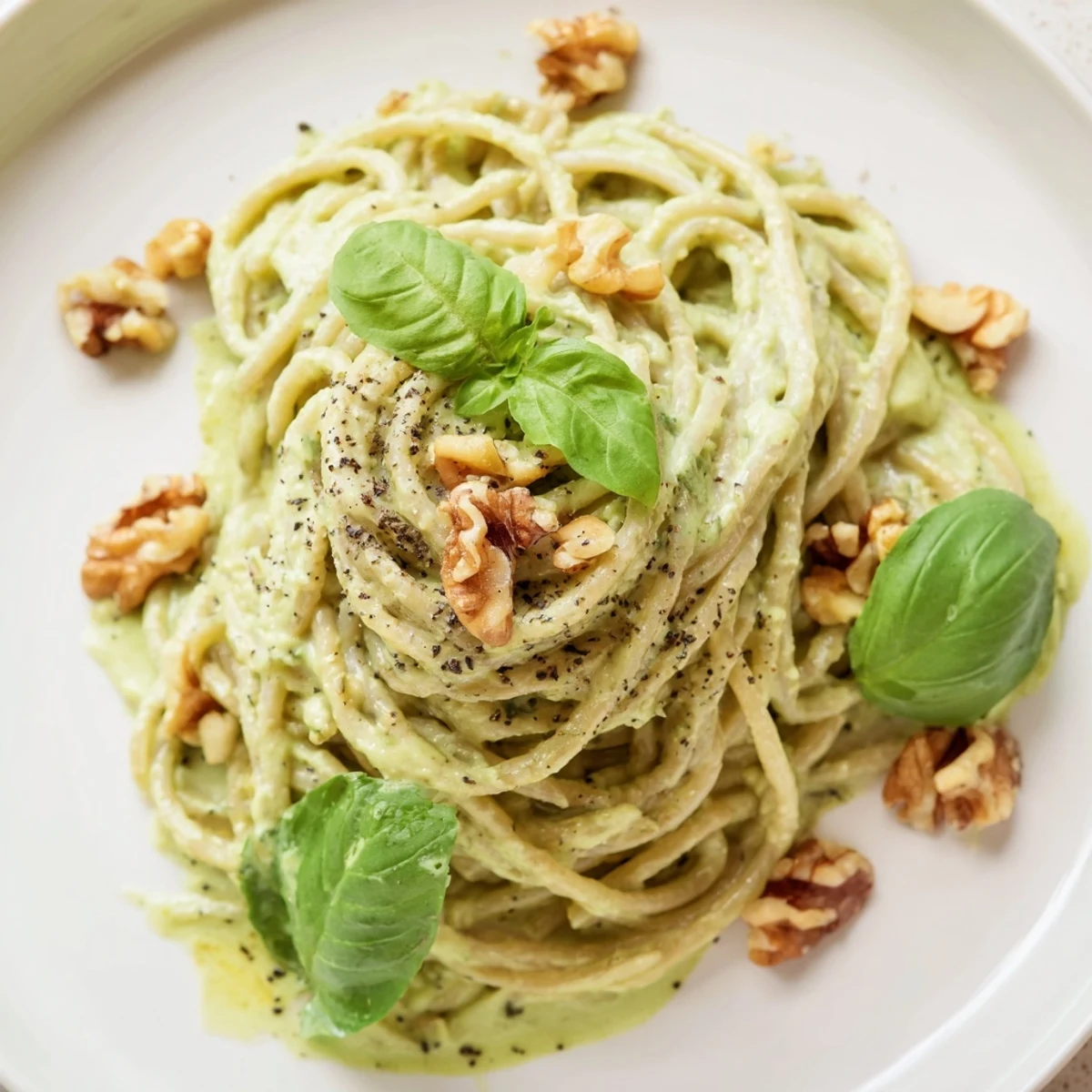 Serve this vibrant green pasta dish with extra Parmesan or nutritional yeast for a vegetarian main course.