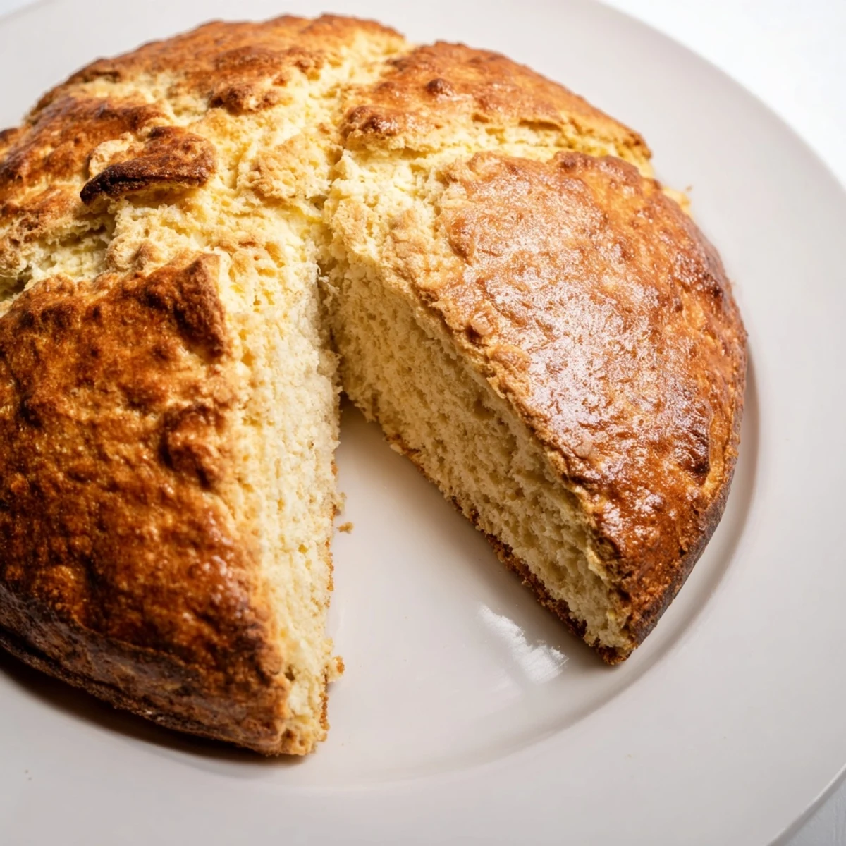 Freshly baked Authentic 4-Ingredient Irish Soda Bread cooling on a wire rack, showcasing a tender crumb perfect with butter.