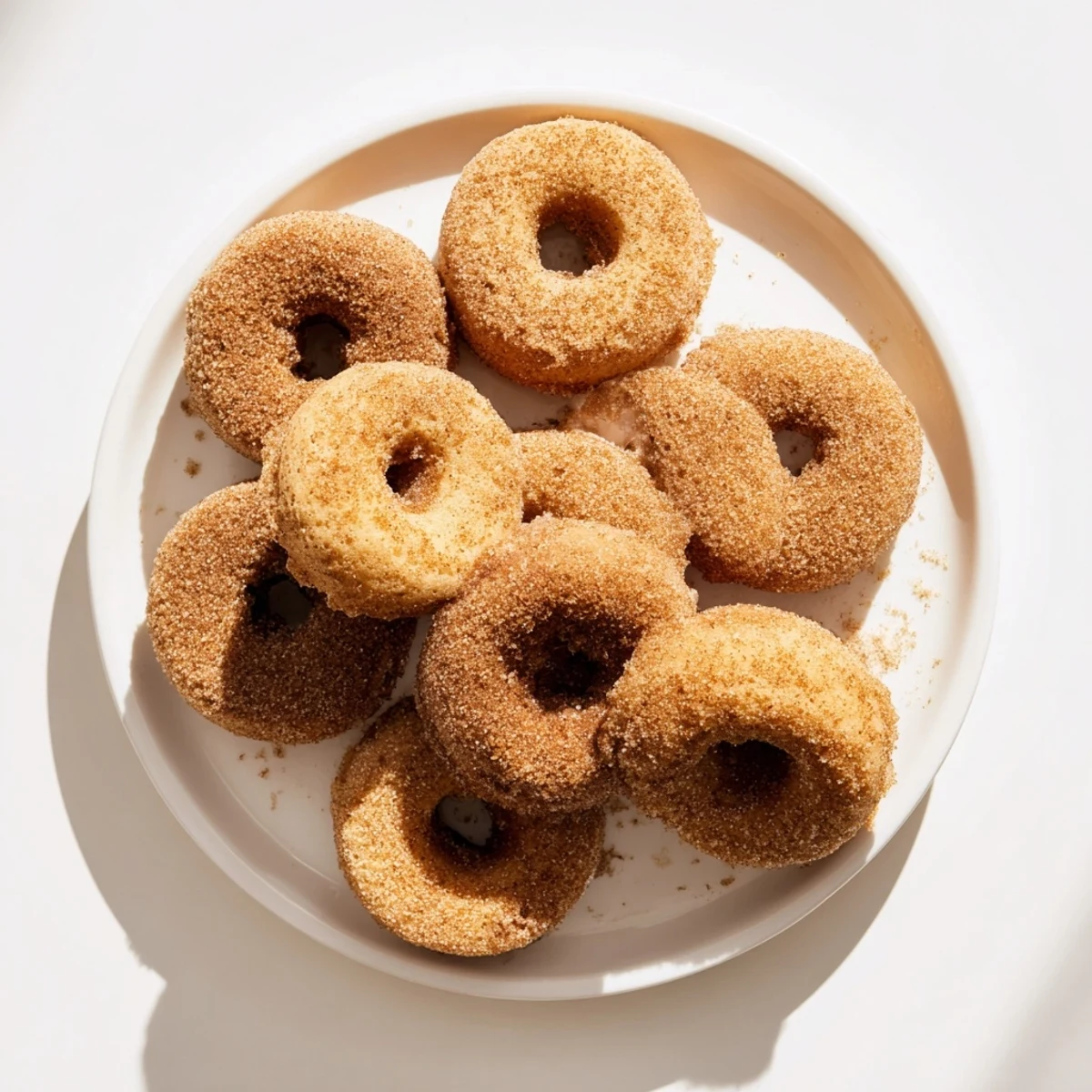 Freshly baked Delicious Baked Cinnamon Sugar Donuts You Can’t Resist resting on a wire cooling rack with a cozy cup of coffee nearby.