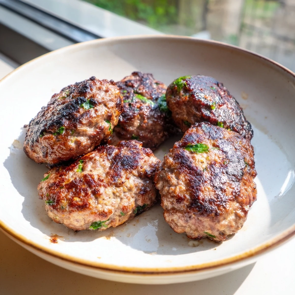Freshly cooked lamb rissoles served on a bed of roasted sweet potato salad, featuring baby spinach and a tangy lemon dressing.