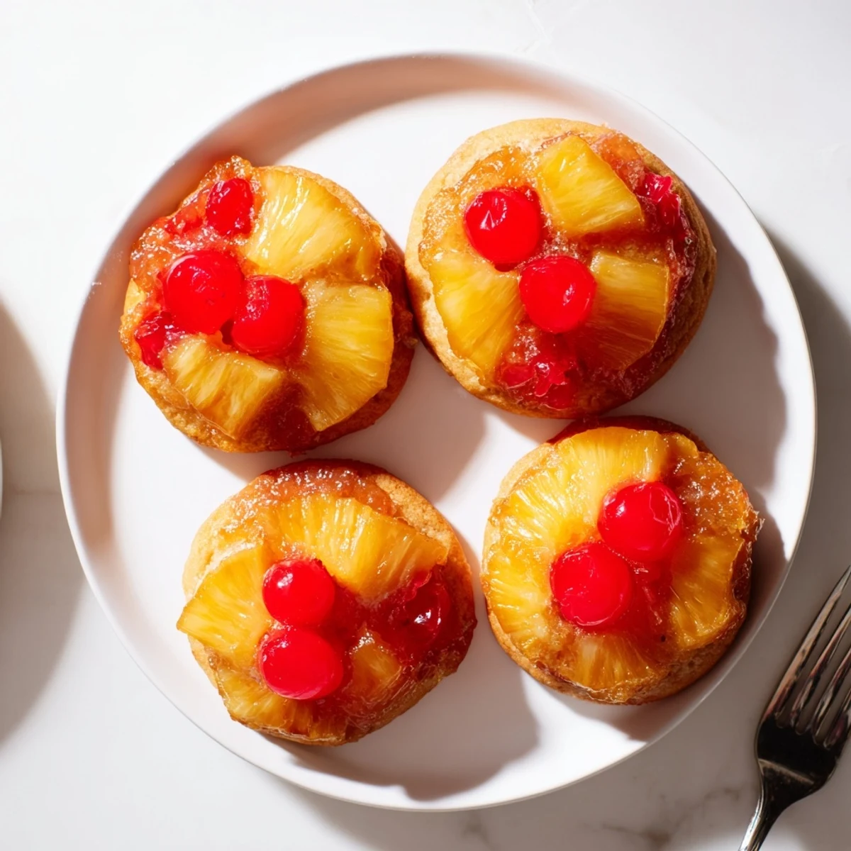 Freshly baked Pineapple Upside Down Sugar Cookies showing soft texture and tropical pineapple topping ready to serve.