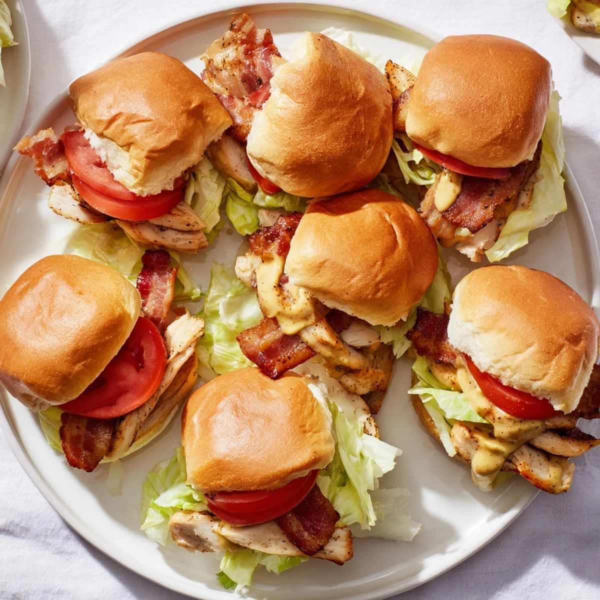Honey Mustard BLT Chicken Sliders with smoky paprika chicken and tangy sweet mustard on soft buns, perfect for parties.