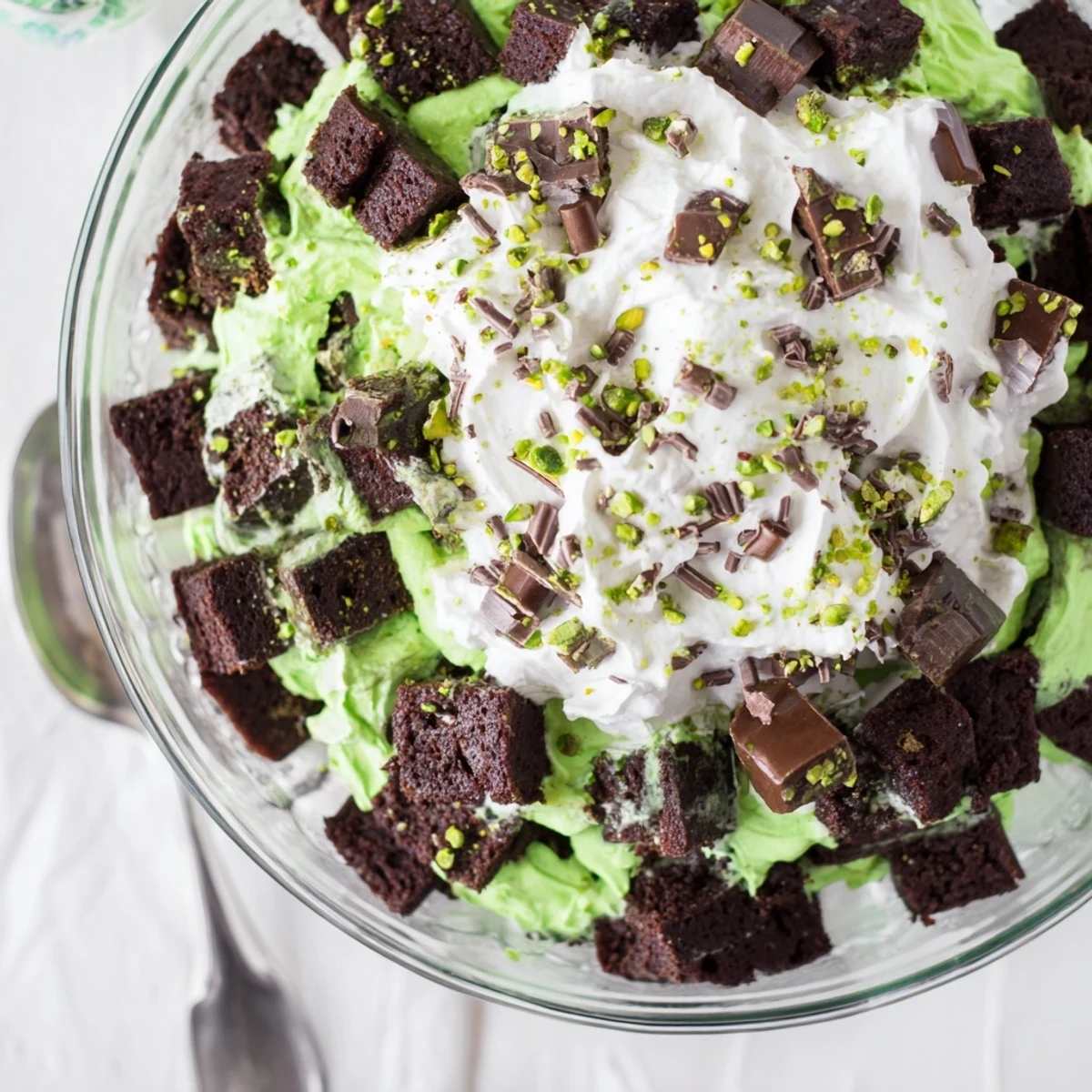 St Patricks Day Brownie Trifle
