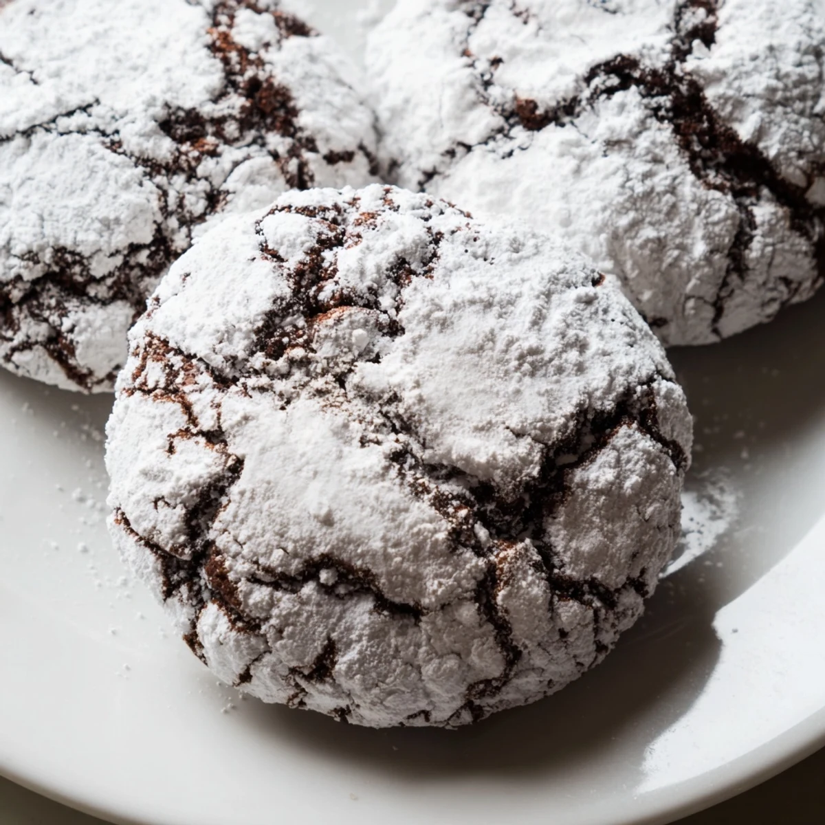Chewy spiced gingerbread crinkle cookies with crackled sugar coating fresh from the oven
