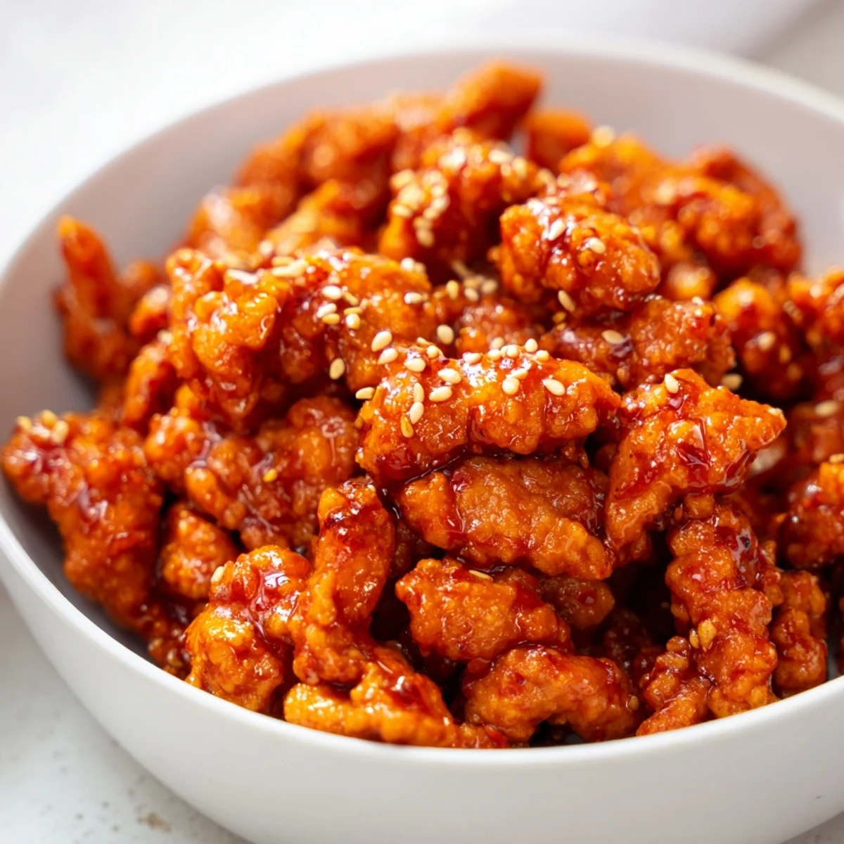 Colorful Firecracker Ground Chicken Bowls featuring tender meat and fresh crunchy vegetables