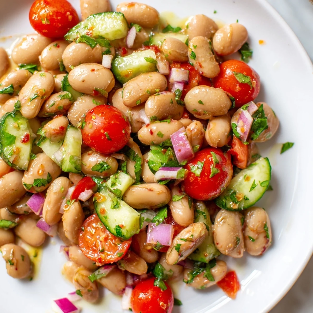 Chilled pinto bean salad served in a rustic bowl, perfect for summer picnics and potlucks