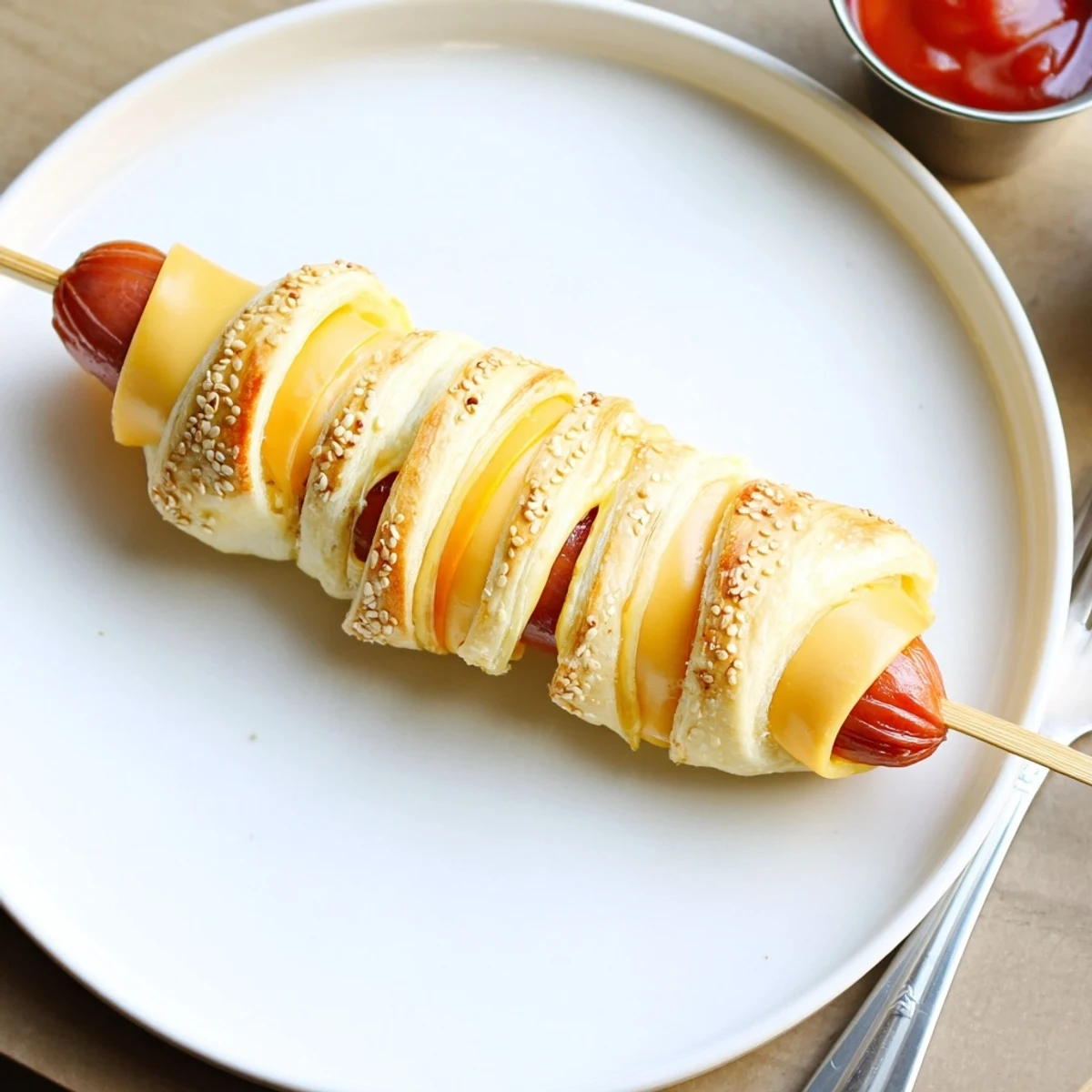 Golden baked Firecracker Hot Dogs Recipe, buttery crescent wraps and sesame crunch.