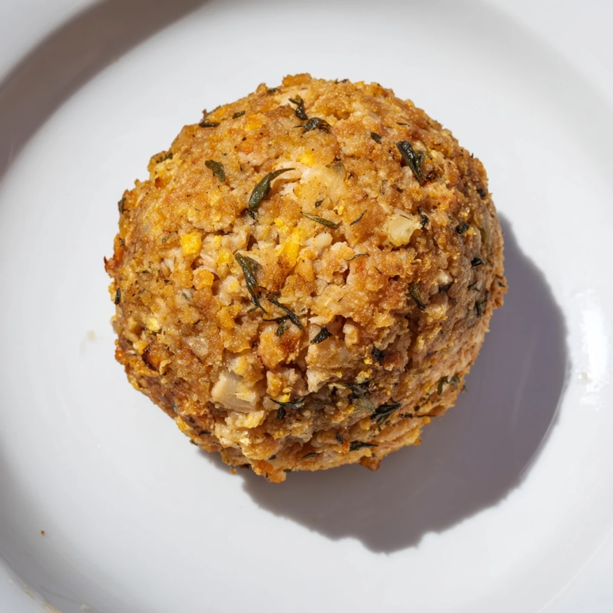 Plate of Sage Onion Chicken Balls served hot with honey-mustard dip