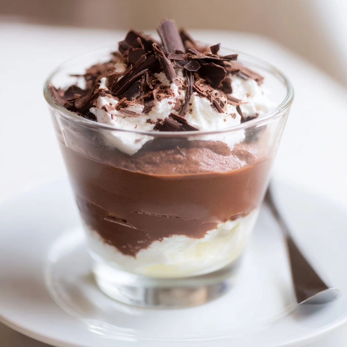 Serve the Triple Chocolate Mousse Cups with small spoons, velvety layers, cocoa dusting.