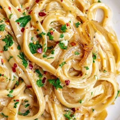Sweet Heat Caramelized Onion Fettuccine