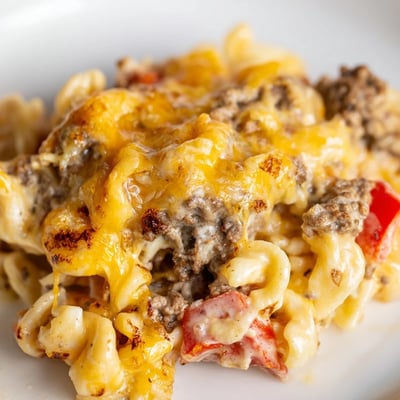 Cheesy Beef And Noodle Casserole